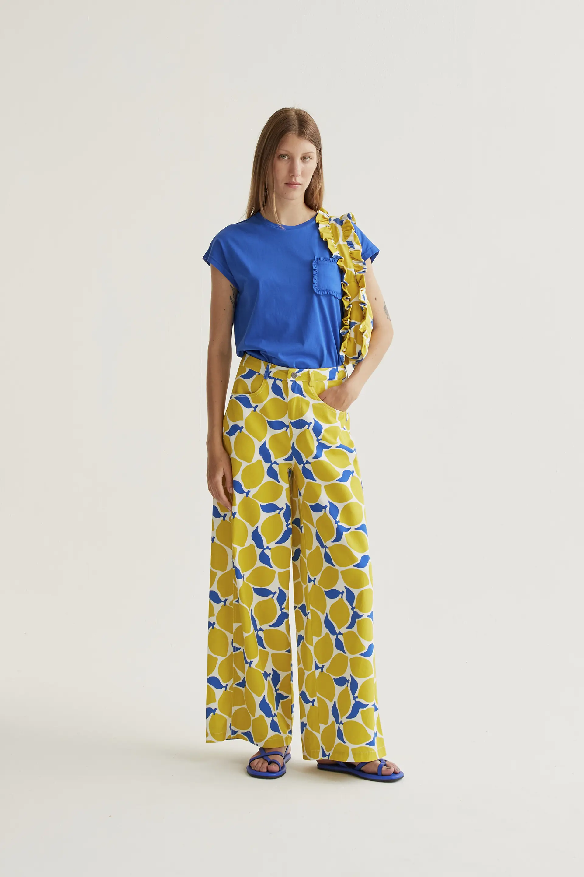 Camiseta  básica 100% algodón azul - Image 5