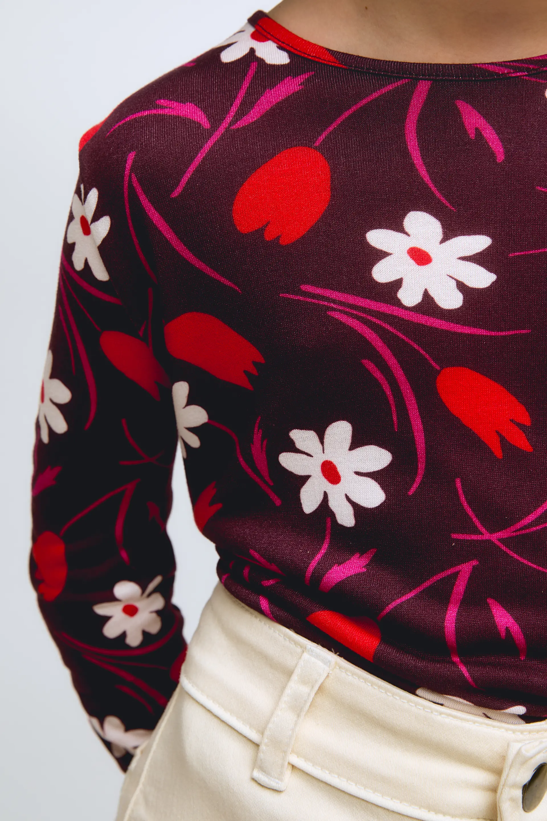 Camiseta de niña de manga larga con estampado floral Tulip - Image 3