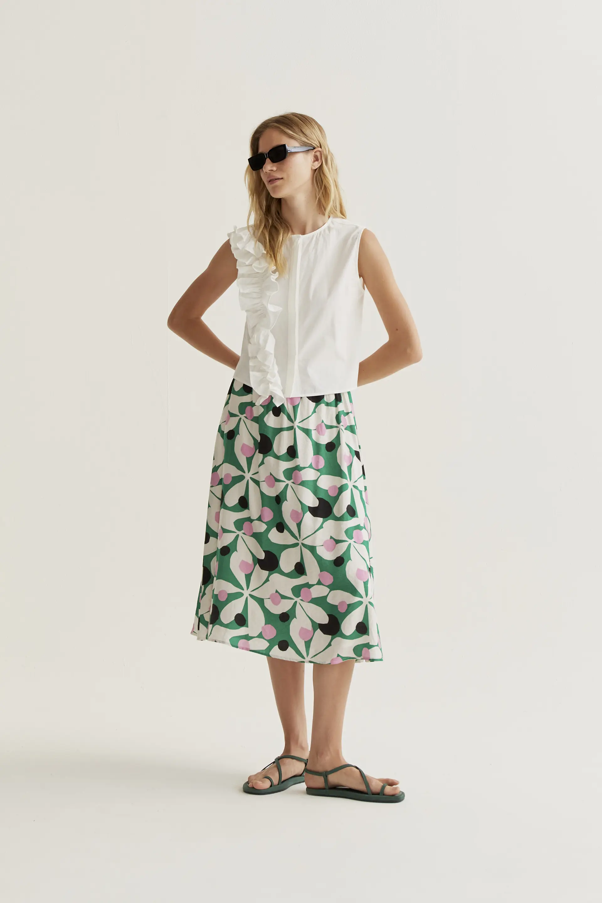 Top 100% algodón blanco con volante - Image 5