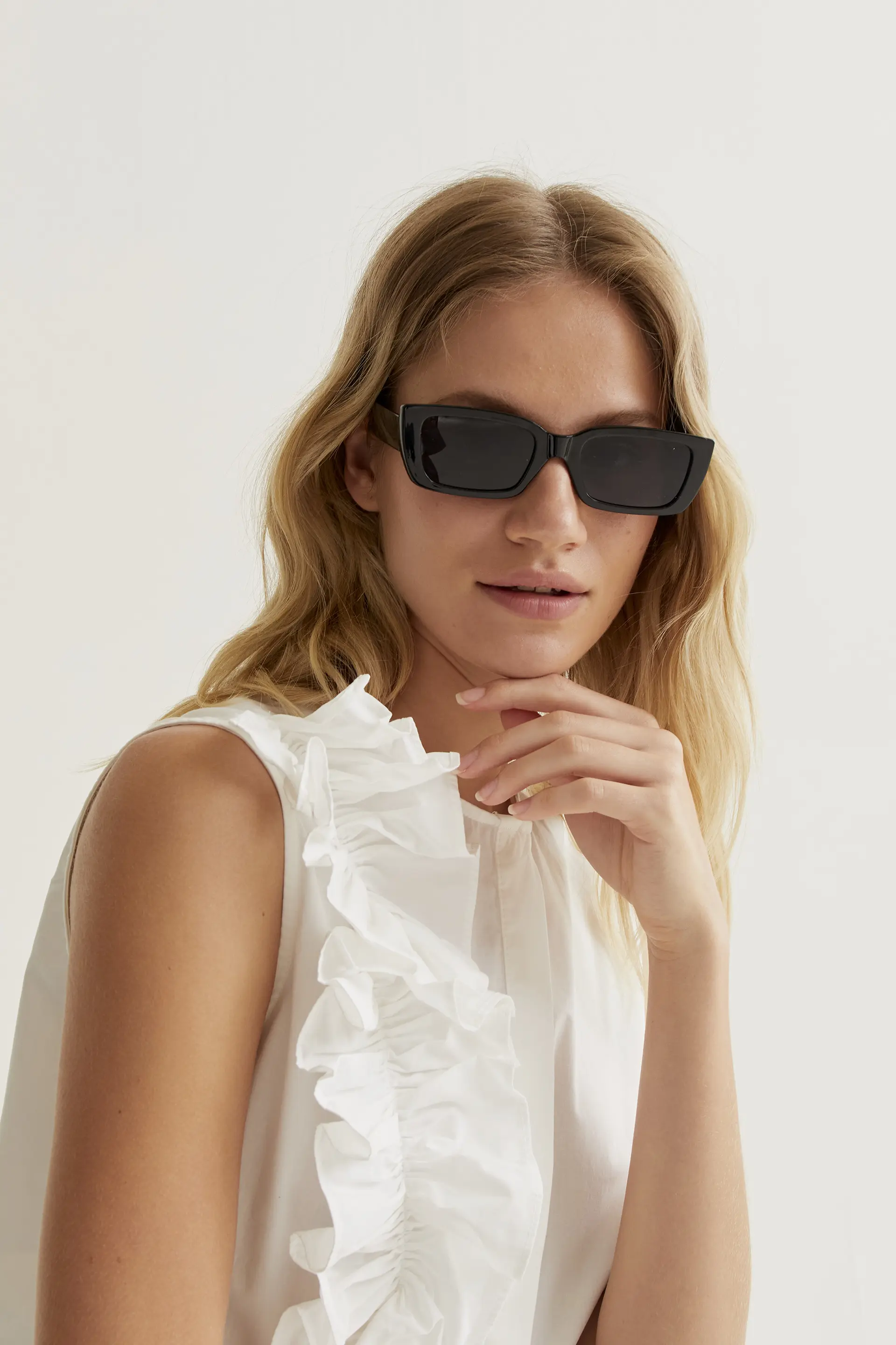 Top 100% algodón blanco con volante - Image 6