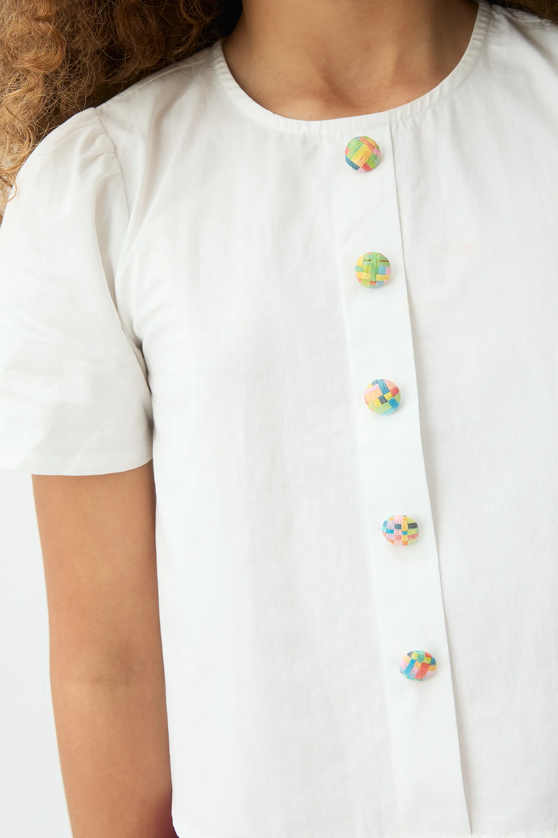 Top de niña 100% algodón blanco - Image 3