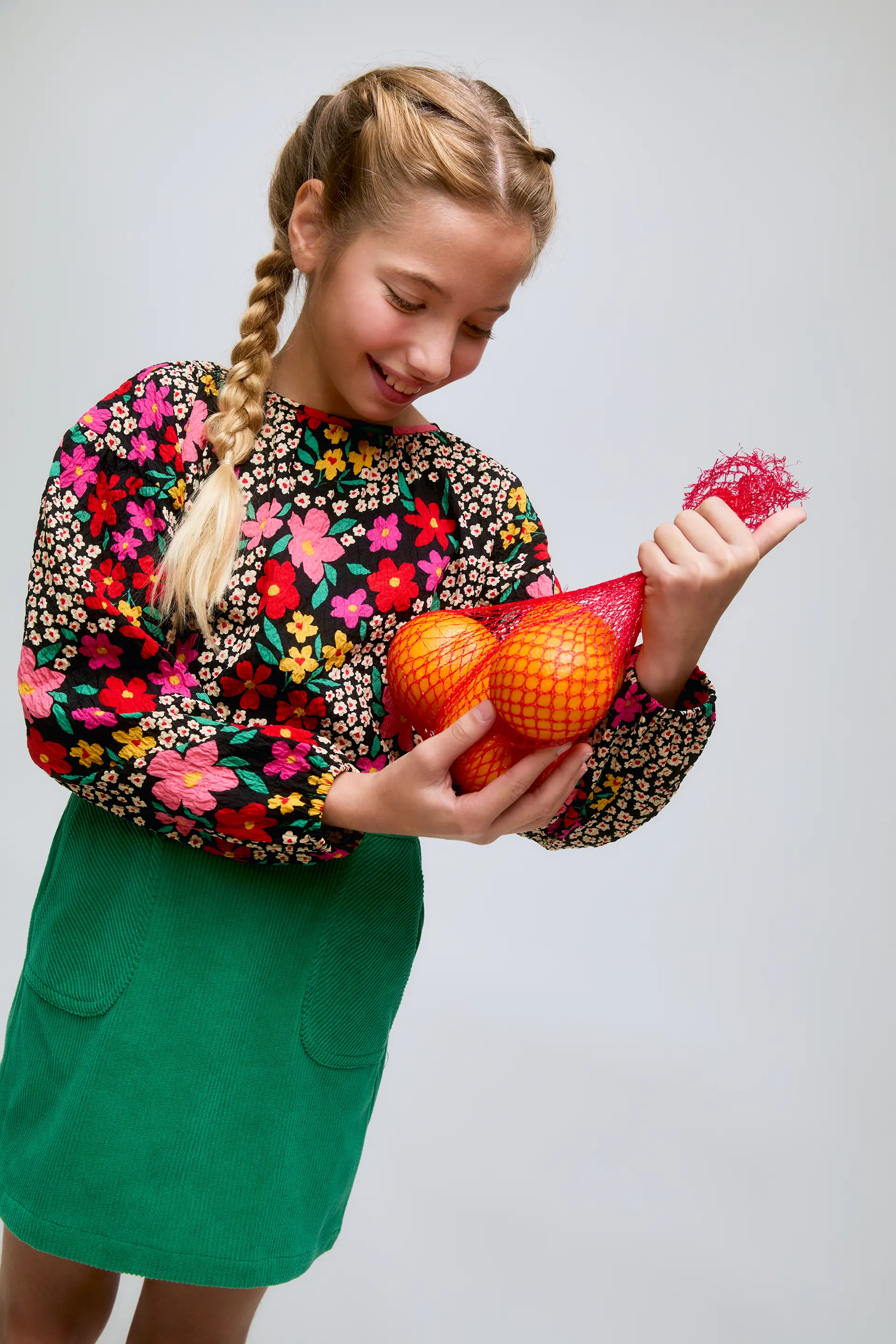 Top de niña de manga larga con estampado Giardino. - Image 4