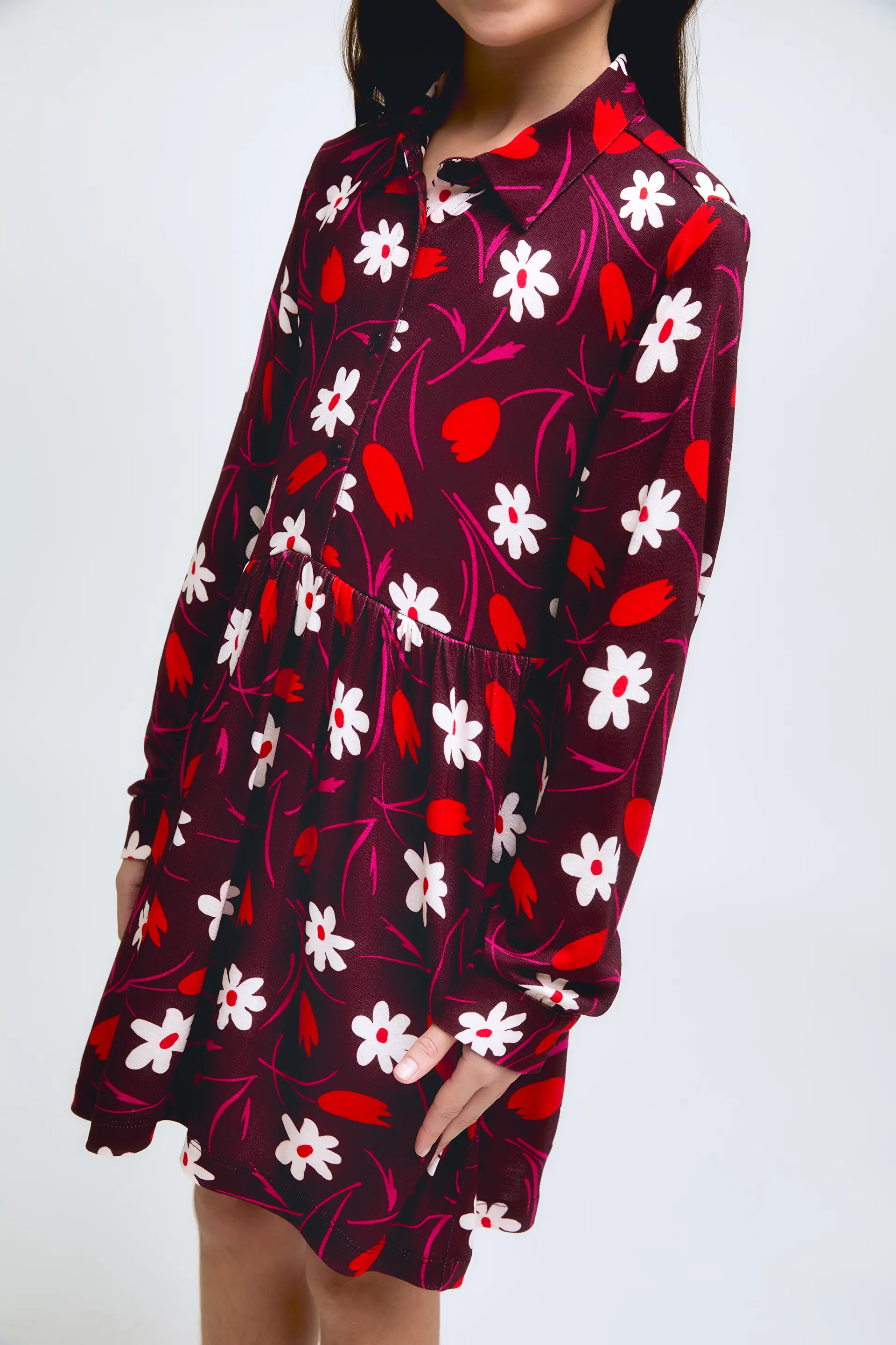 Vestido corto de niña con estampado flora Tulip. - Image 3