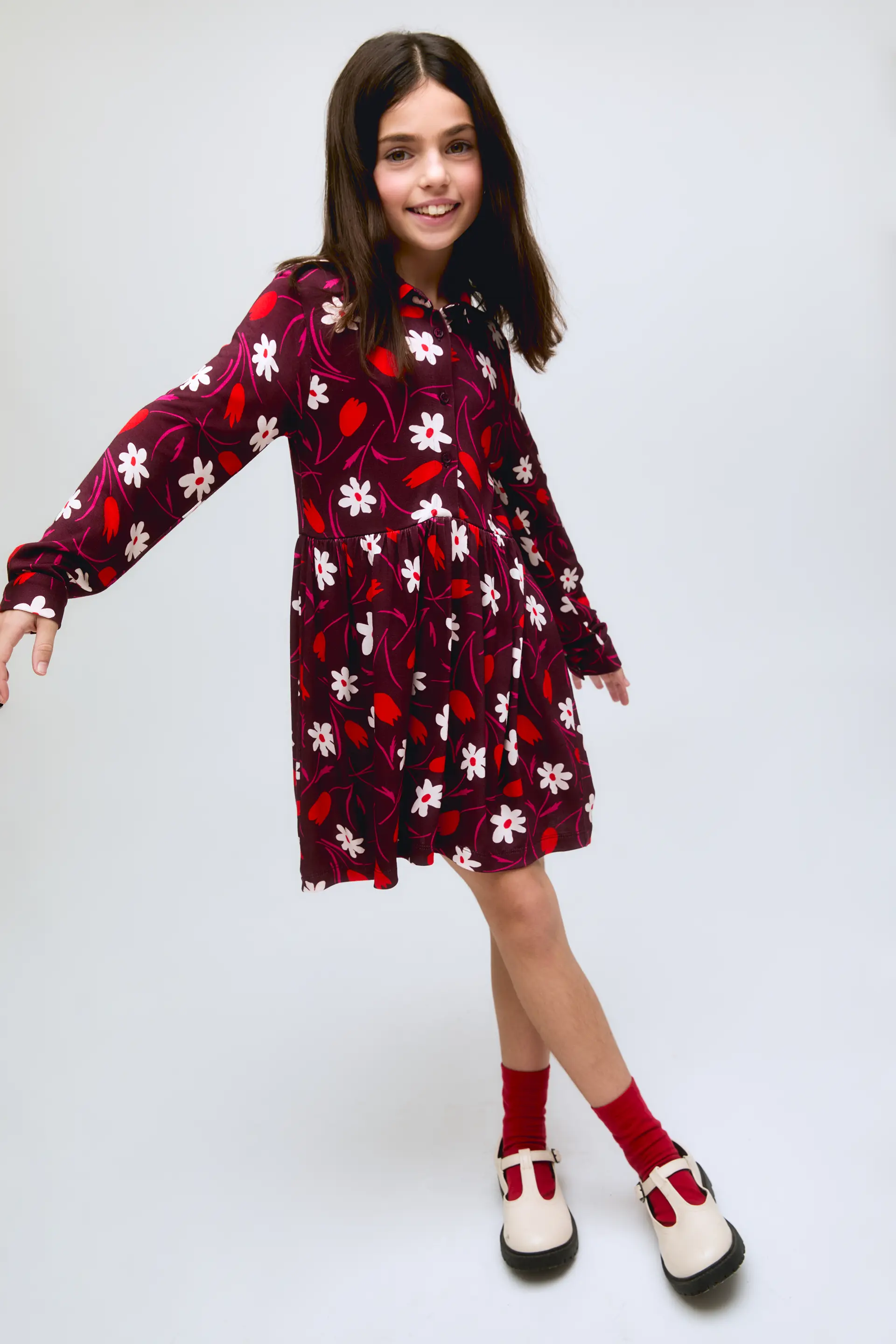 Vestido corto de niña con estampado flora Tulip. - Image 4