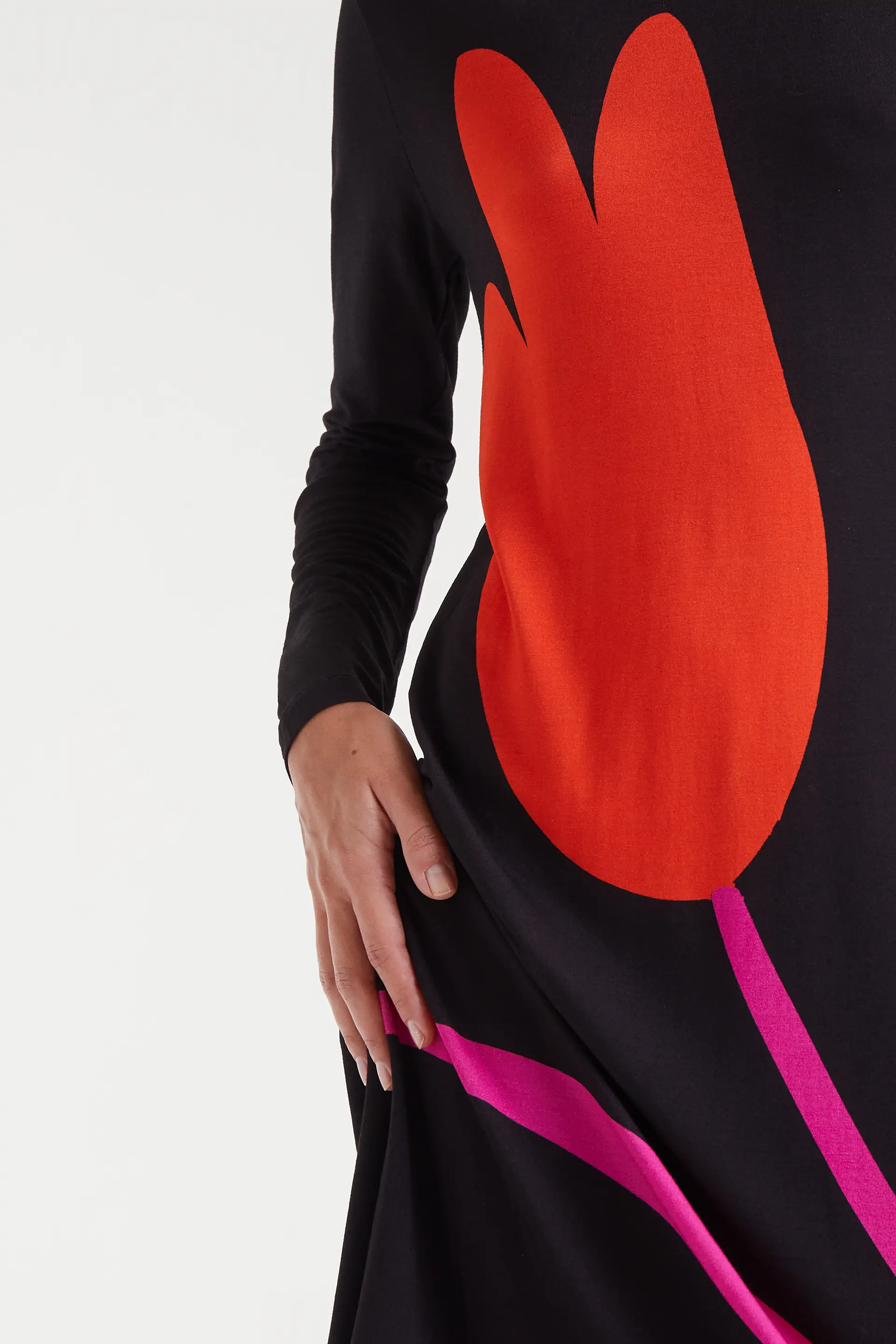 Vestido largo con estampado Big Tulip - Image 4