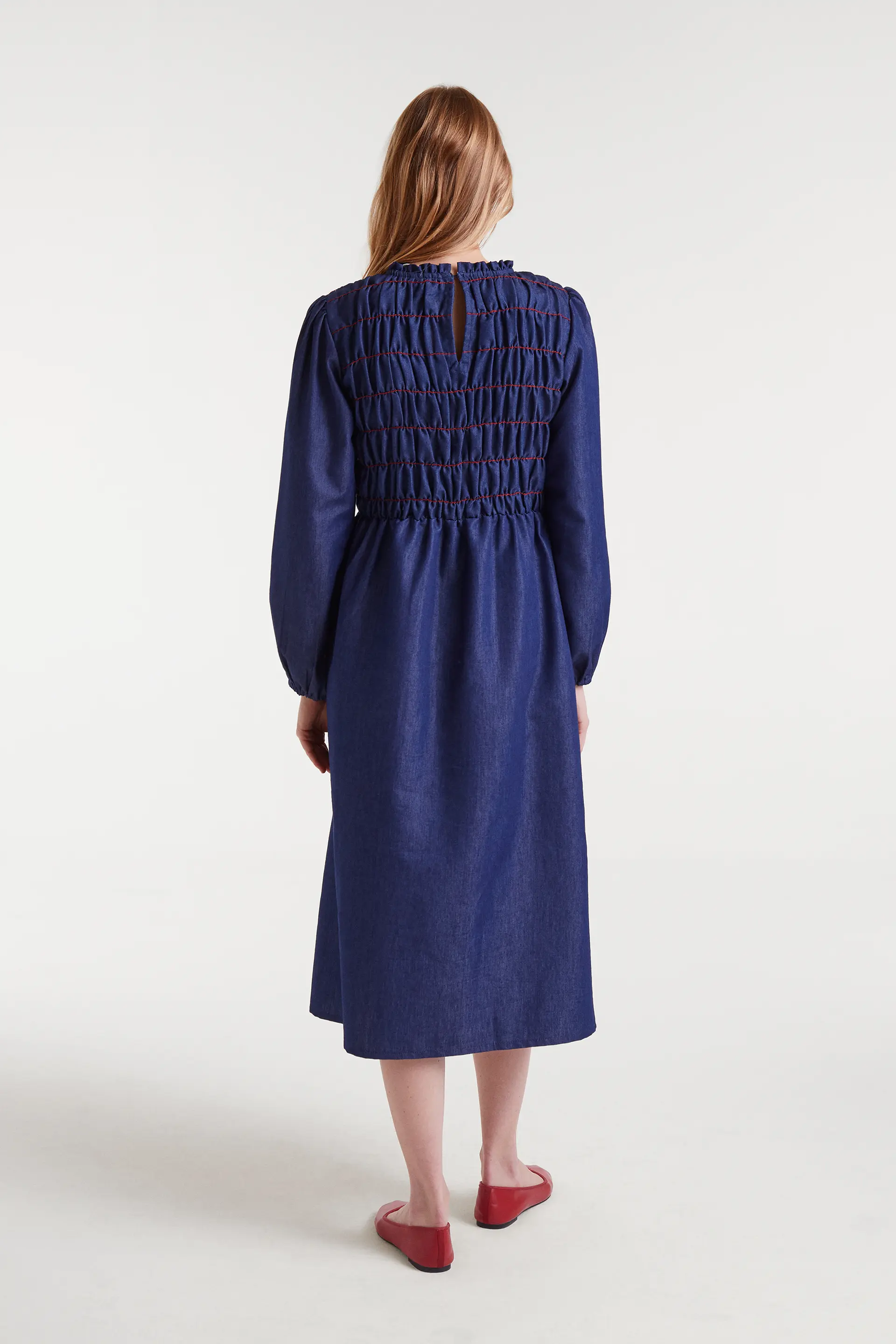 Vestido midi 100% algodón chambray azul - Image 3