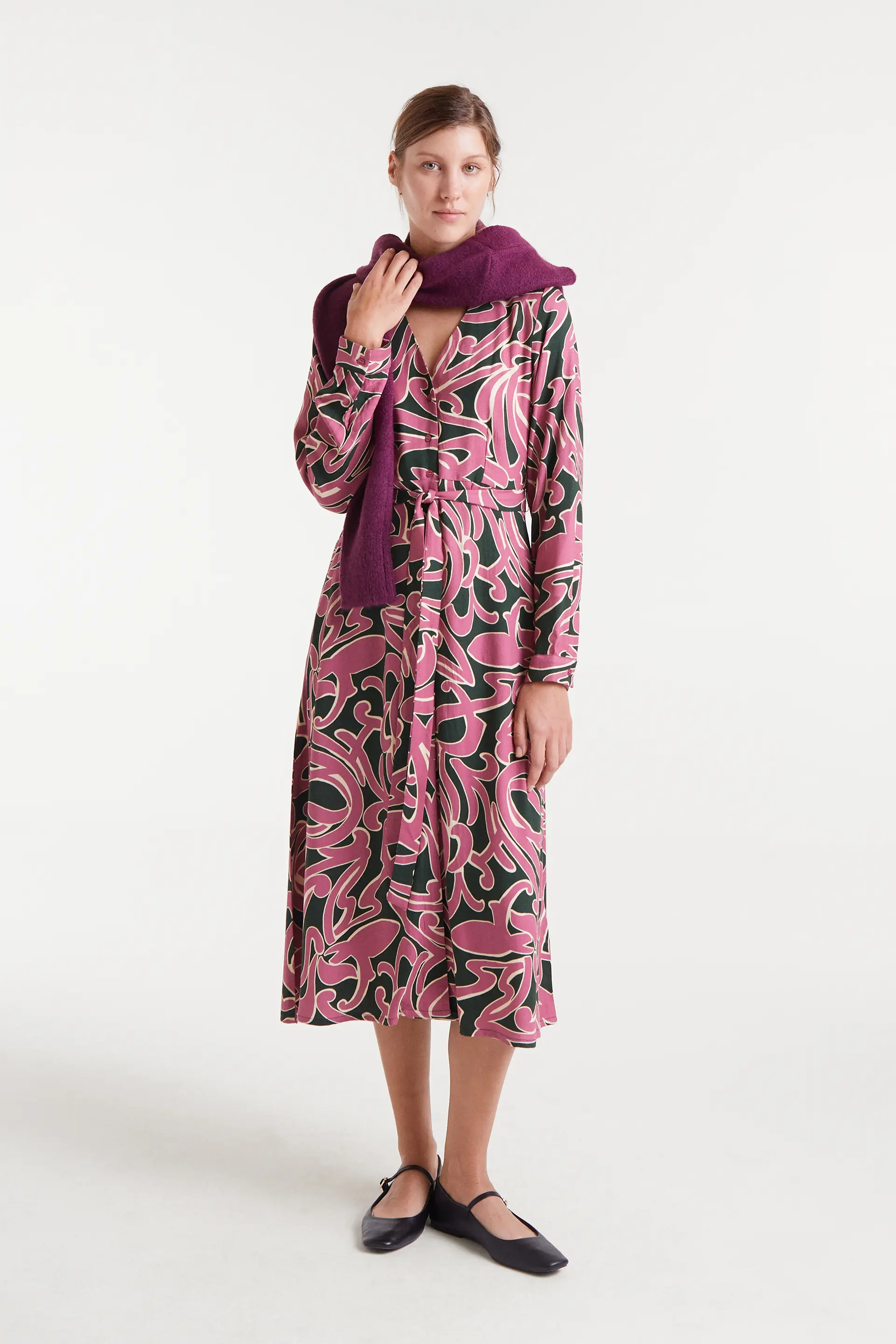 Vestido midi con estampado Pastures - Image 5