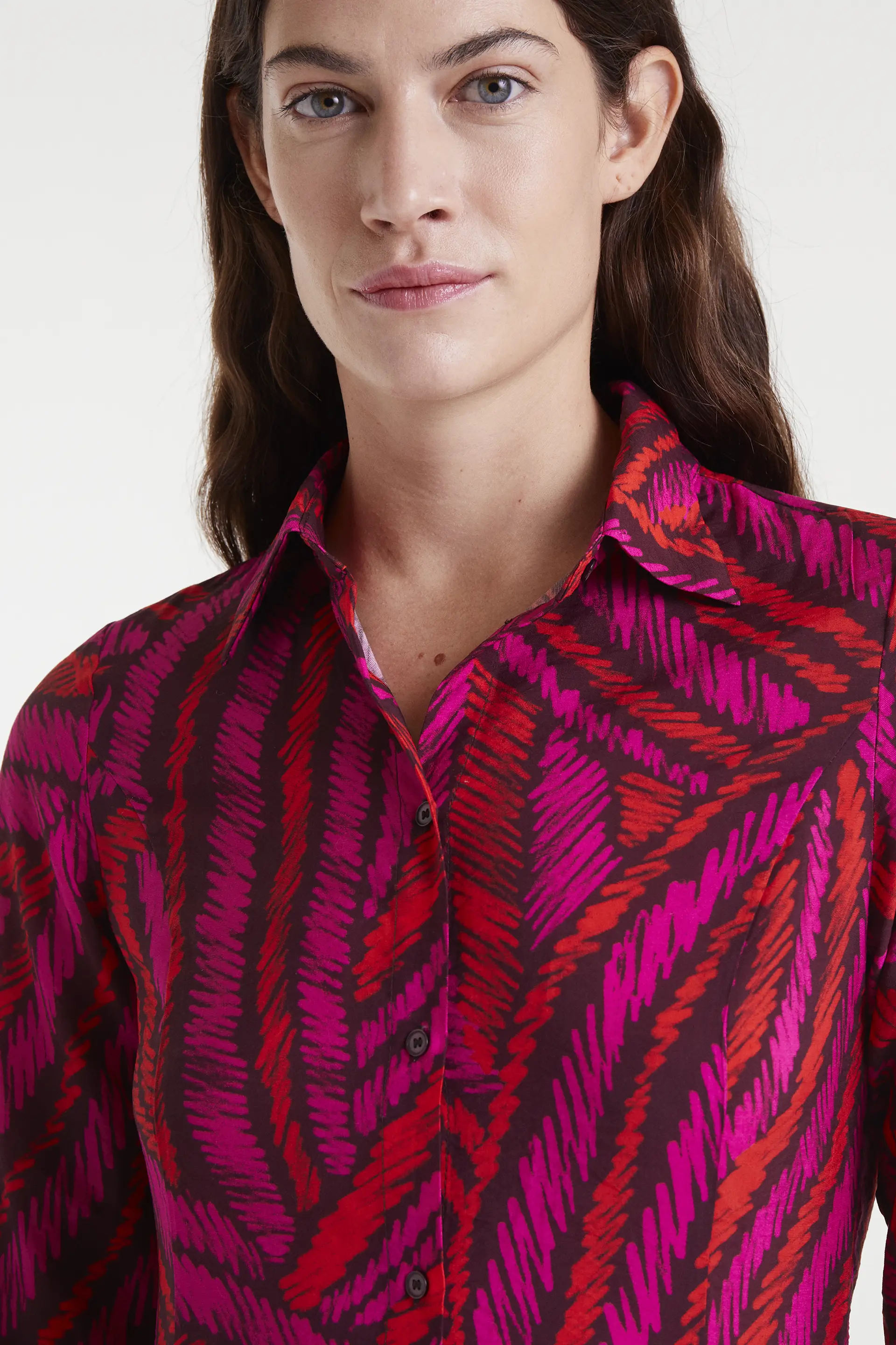 Vestido midi crepé ligero con estampado Fedora - Image 4